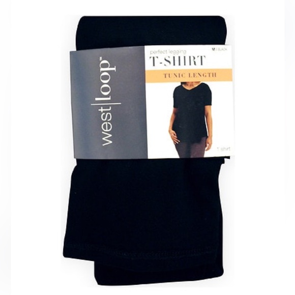 West Loop Perfect Legging Tunic Length T-Shirt Black XL NWT - Picture 1 of 7